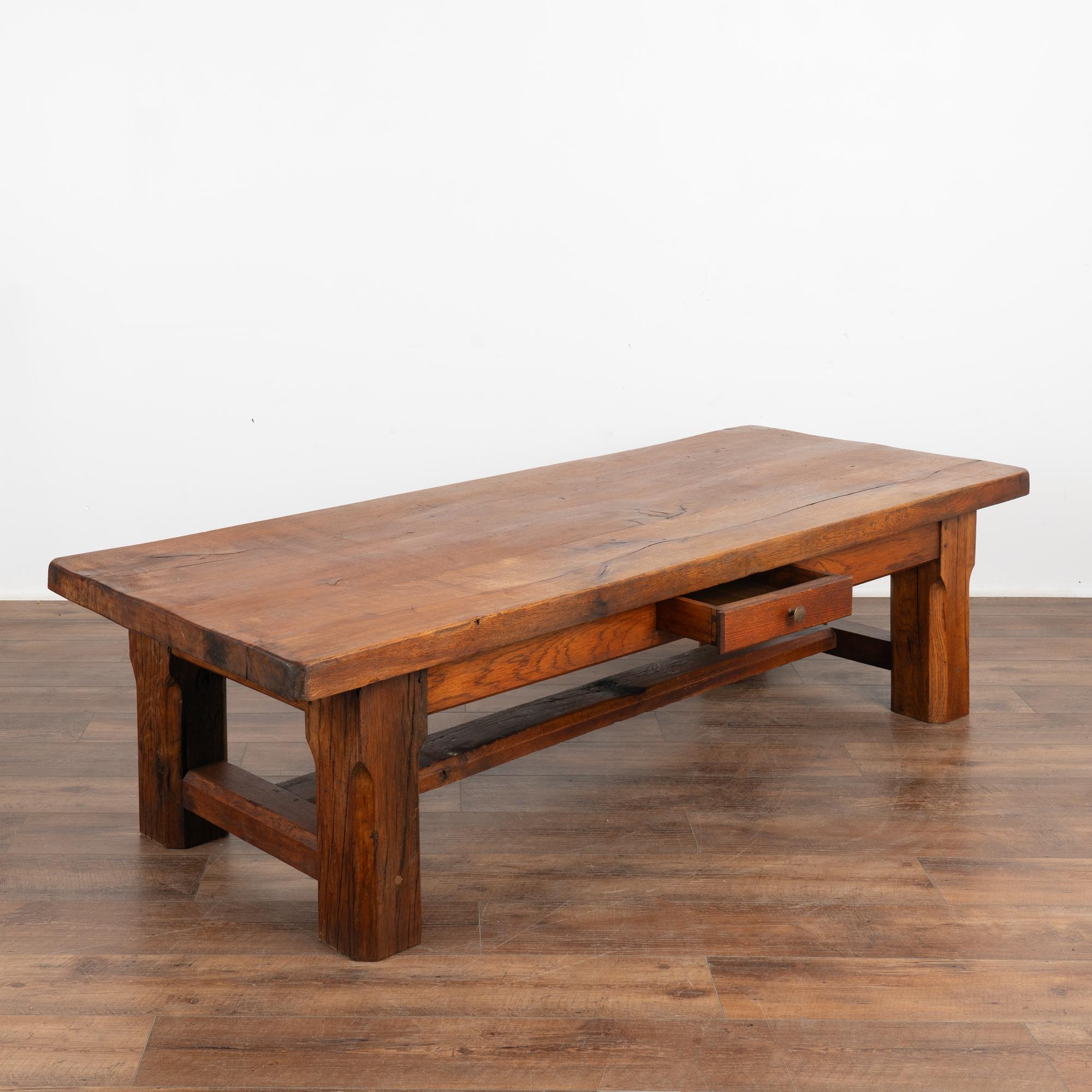 Country Large Coffee Table With Single Drawer from France, circa 1900 For Sale