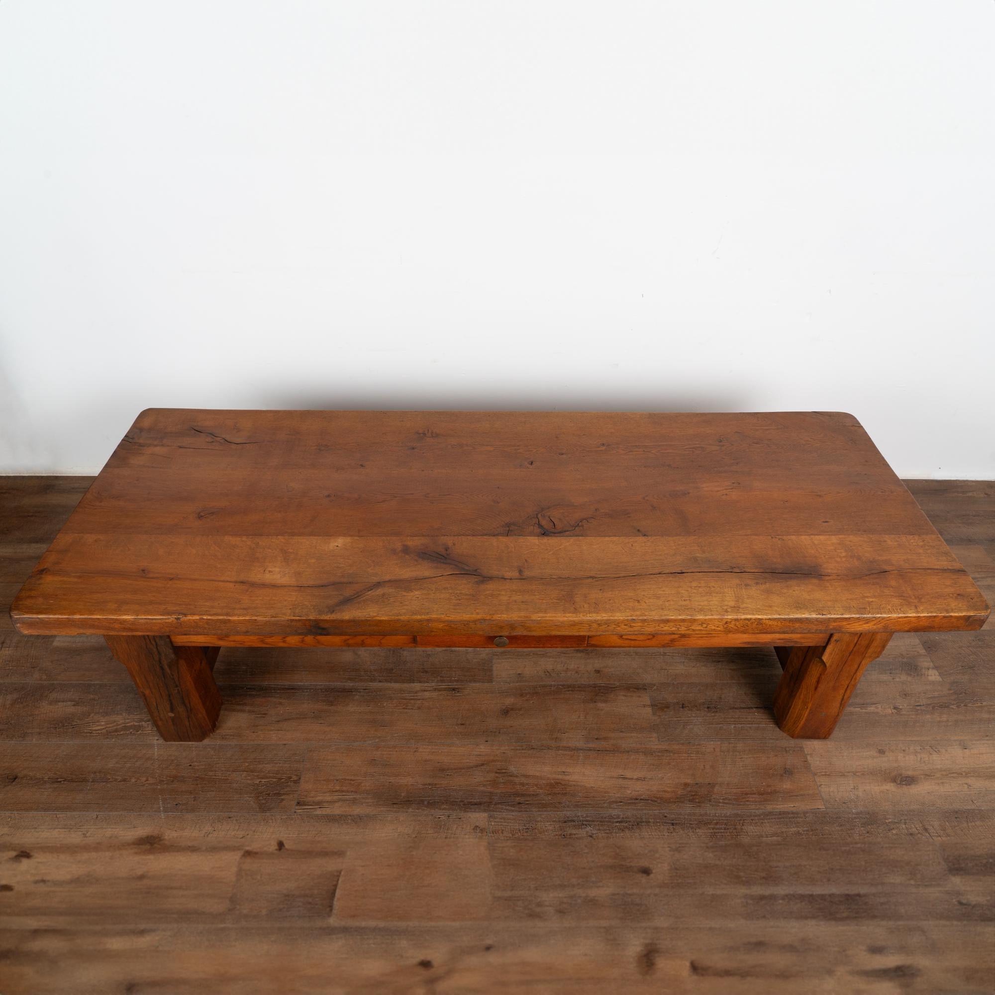 Large Coffee Table With Single Drawer from France, circa 1900 For Sale 1