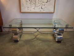 Large Coffee Table with Thick Glass Top