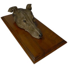 Large Cold Painted Bronze Letter / Desk Clip, Dog / Greyhound, circa 1890
