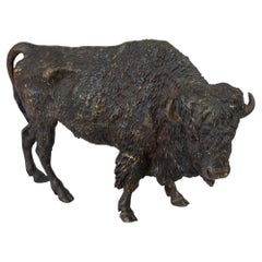 Large Cold Painted Vienna Bronze Bison, Attr. to Carl Kauba, ca. 1900