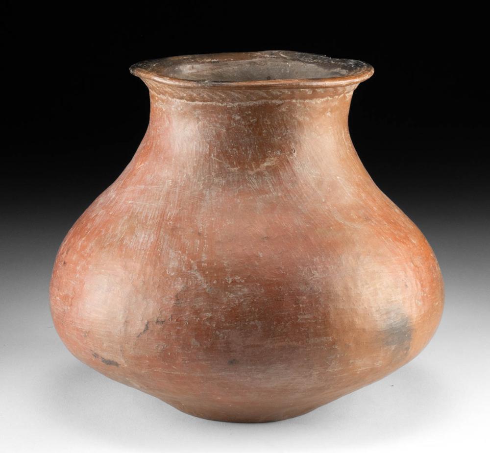 Mexican Large Colima Redware Pottery Jar, West Mexico, Colima, ca. 300 BCE–300 CE For Sale
