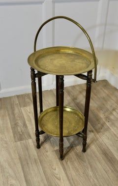 Large Collapsable Brass Cake Stand , Dumb Waiter
