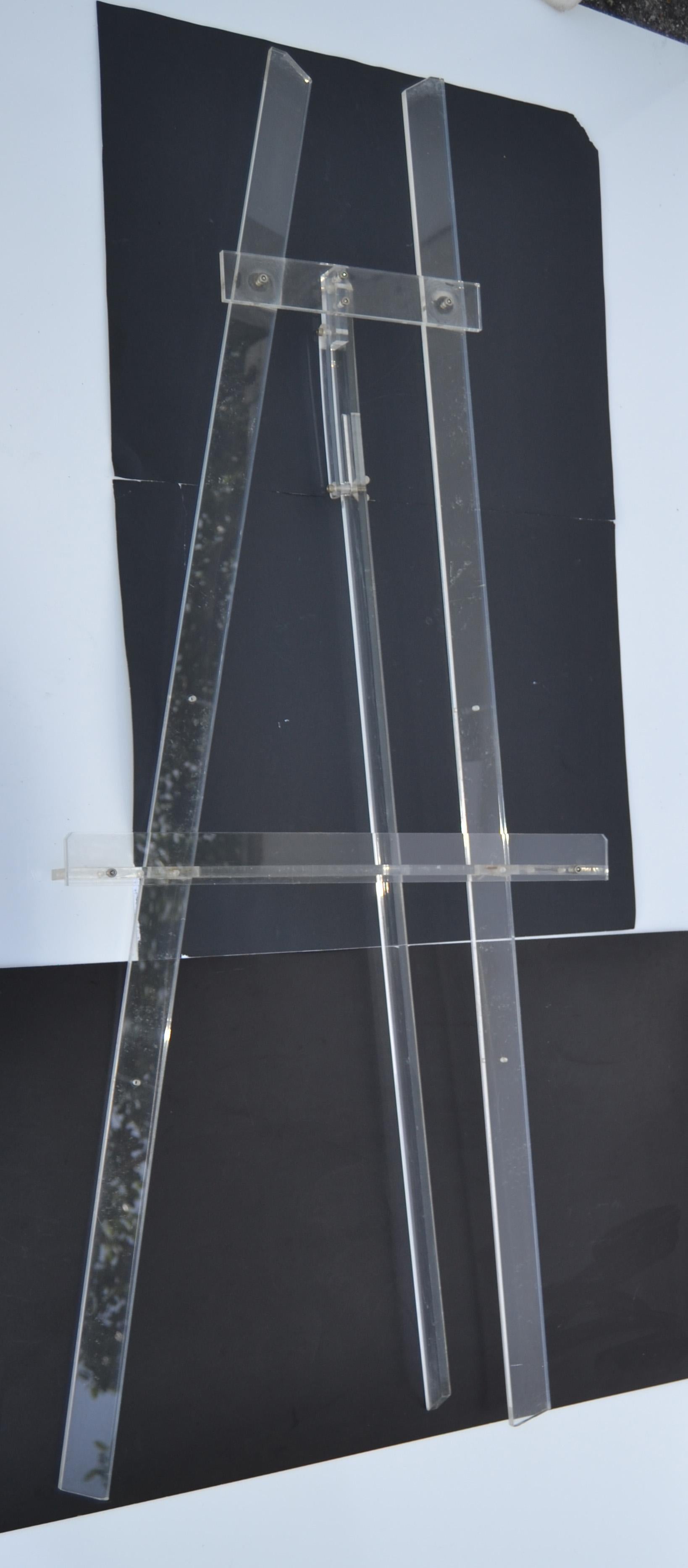 Large Collectible French Lucite Tripod Easel Mid-Century Modern Art Stand 1970 6