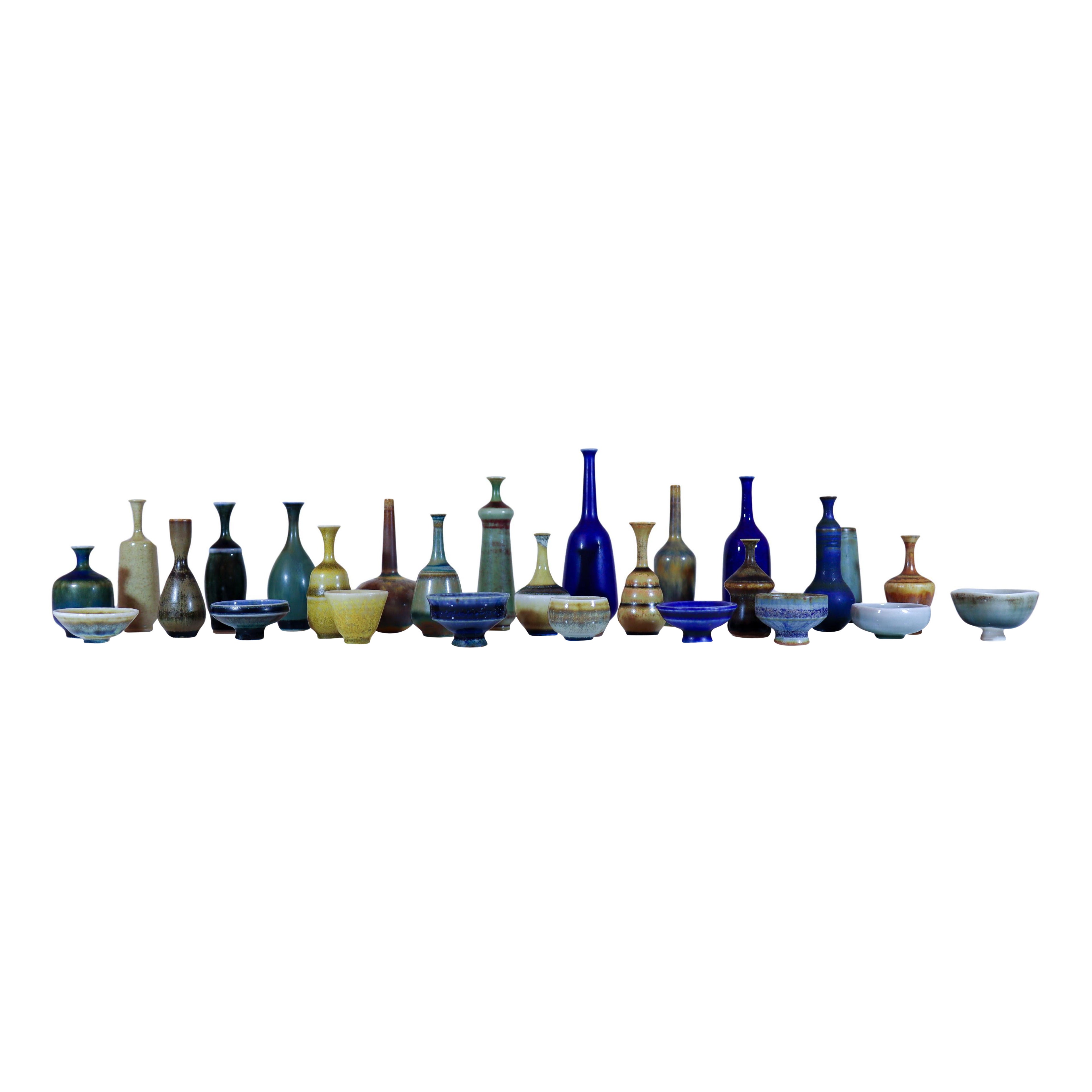 Large Collection of 27 miniature vessels - John Andersson - Höganäs