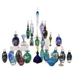 Vintage Large Collection of American & Italian Colorful Glass Perfume Bottles
