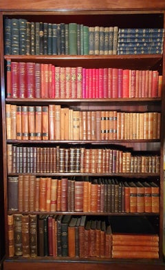 Large collection of antique Scandinavian leatherbound books
