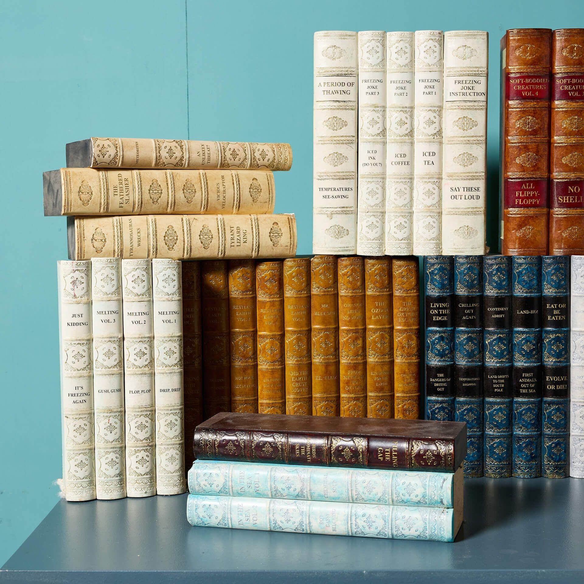 Composition Large Collection of Faux Antique Books For Sale