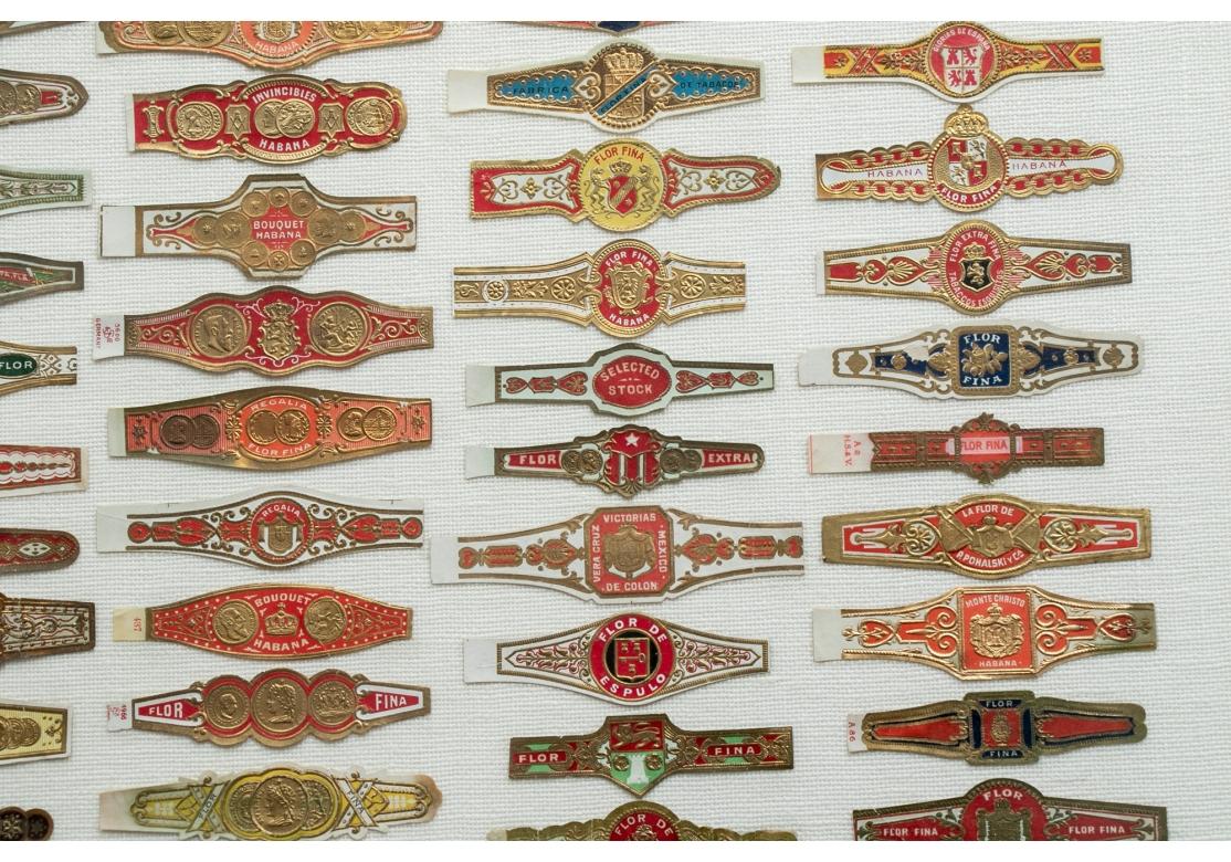 Large Collection of Framed Vintage Cigar Bands In Good Condition In Bridgeport, CT