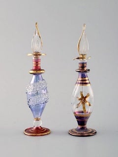 Large Collection of Italian Flacons in Mouth Blown Art Glass, 1930s-1940s