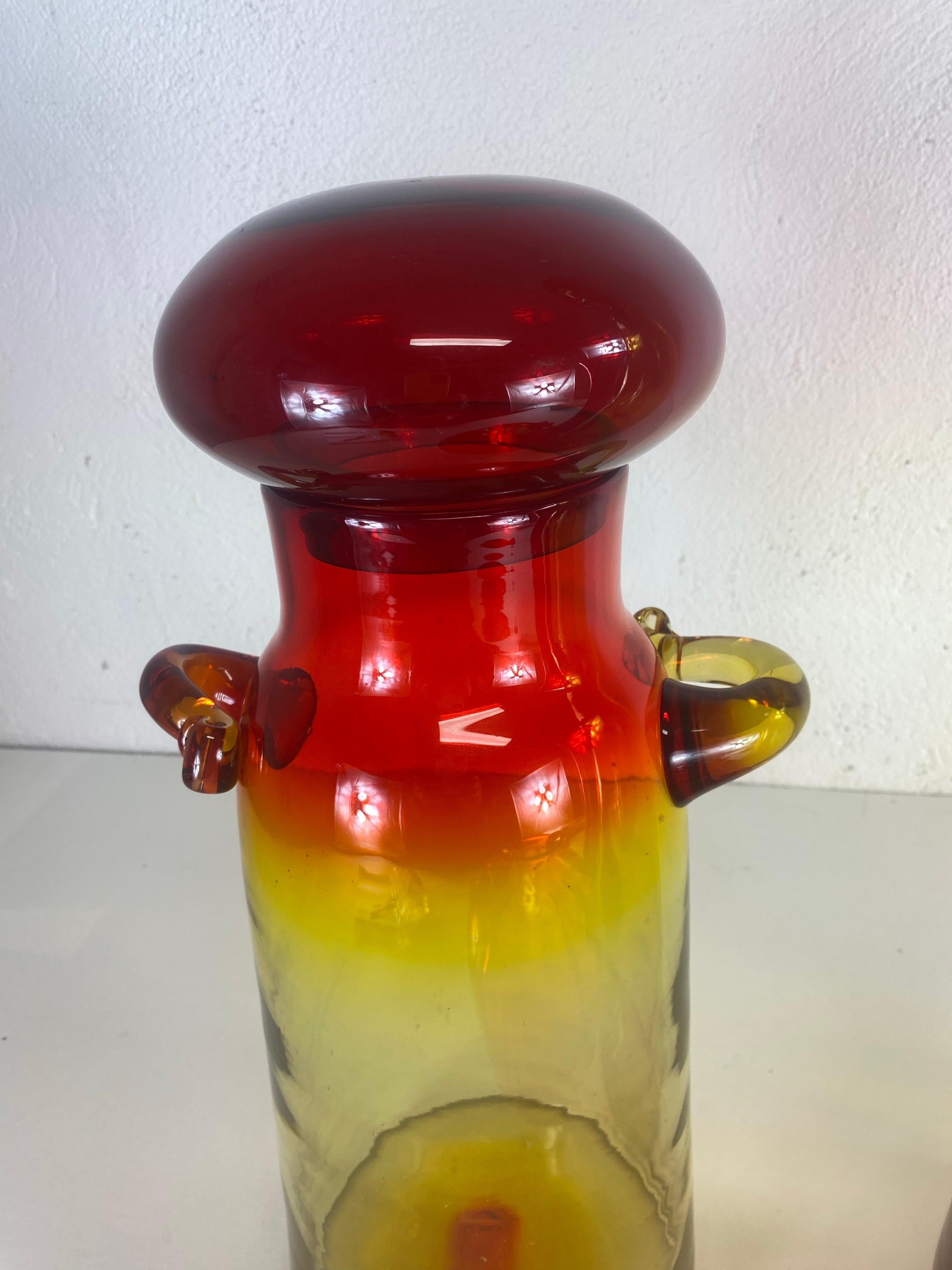 Hand-Crafted Large collection of mid-century Blenko and Empoli Rossi jars