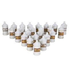 Large Collection of Porcelain Pharmacy Jars