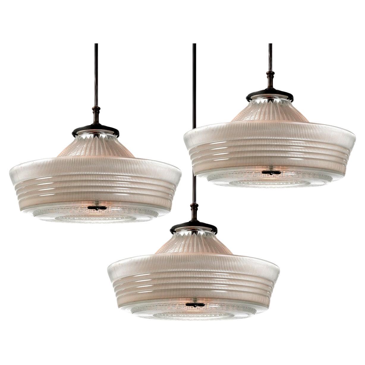 Large Collection of Rare Sailor Hat Holophane Pendants