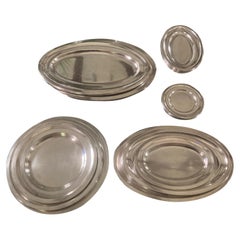 Grande Collection de vingt-trois plateaux en argent