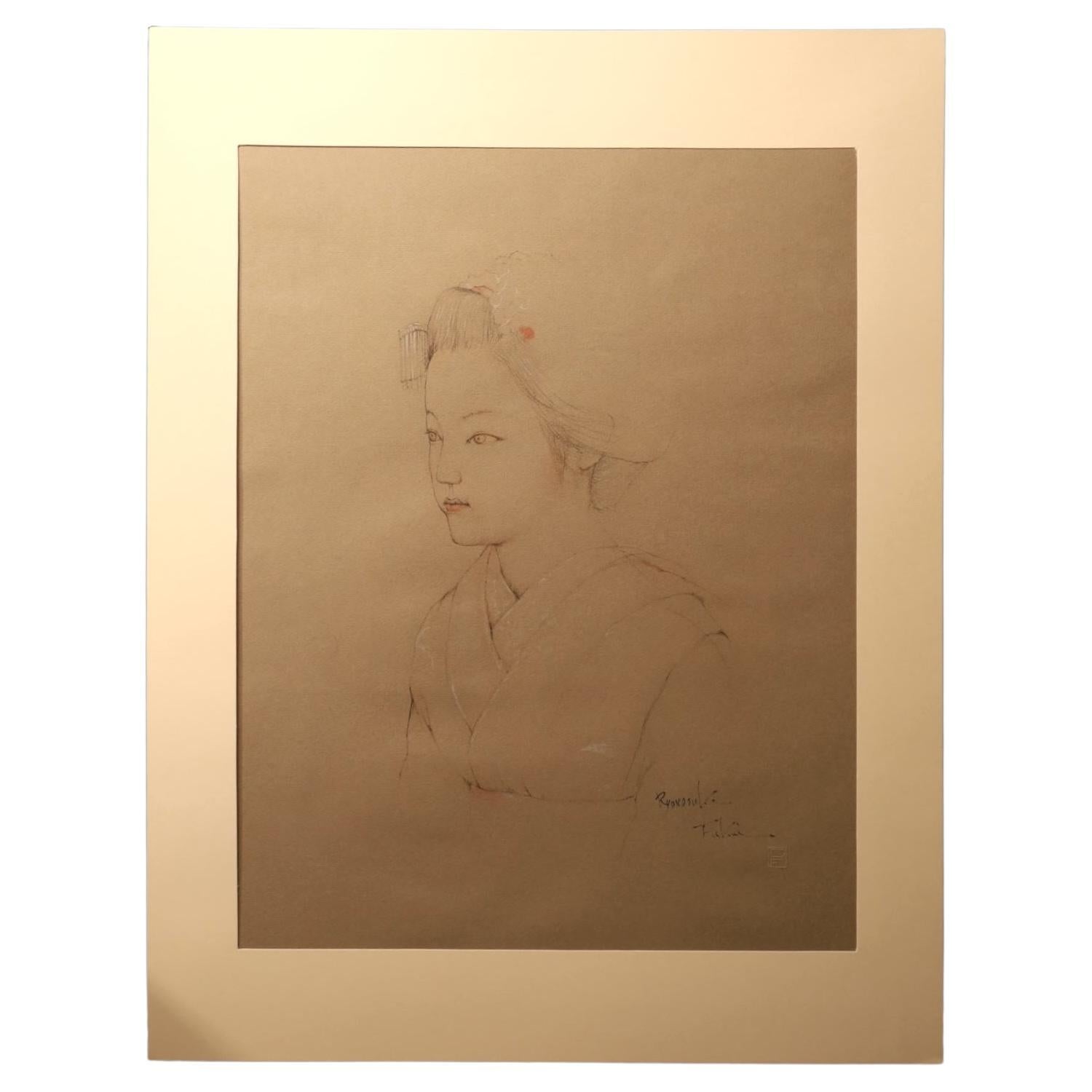 Large Collotype Print by Ryunosuke Fukui
from "Maiko" Series
- print no 1