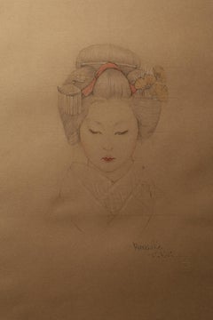 Large Collotype Print by Ryunosuke Fukui 'from "Maiko" Series' - print no 4