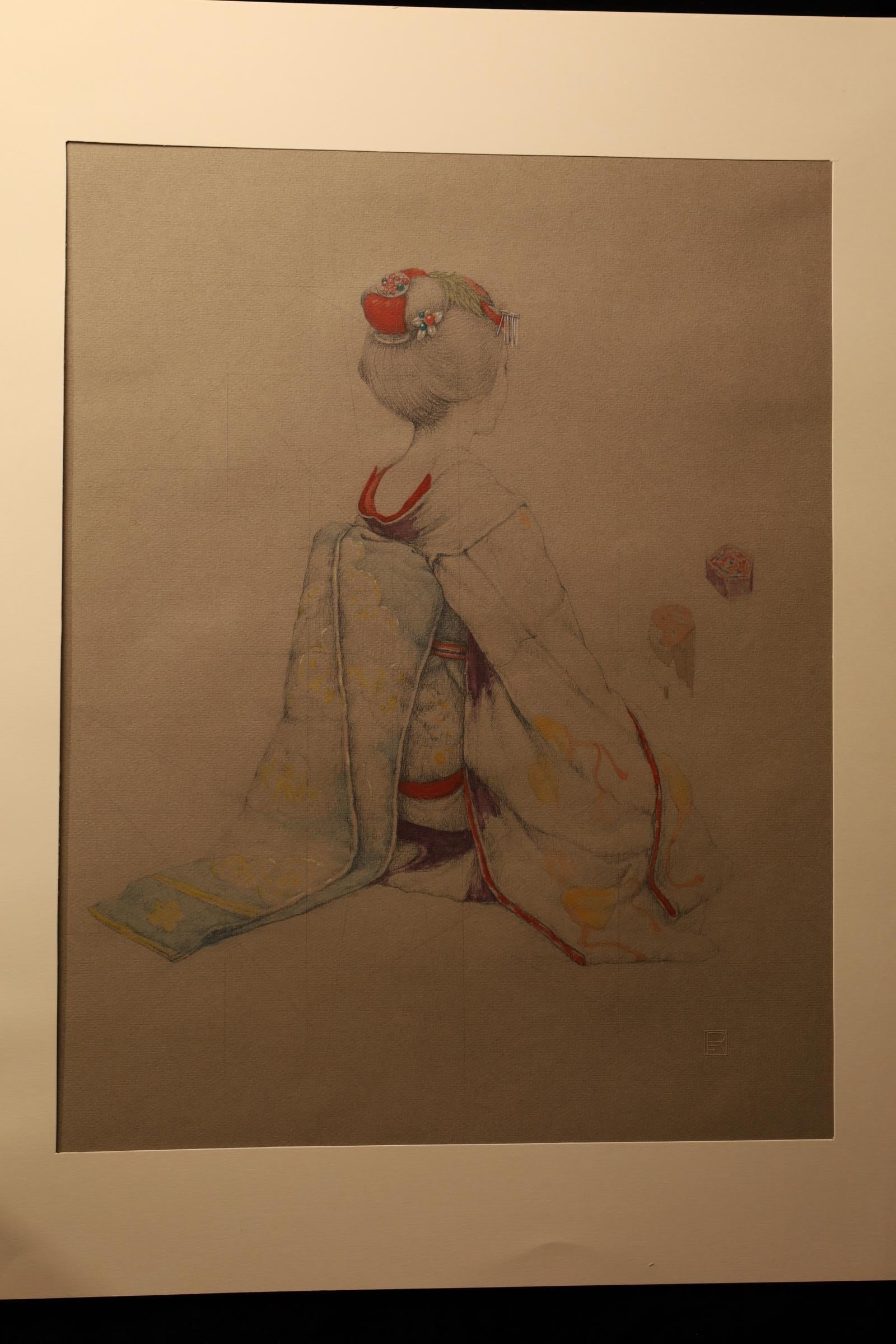 Showa Large Collotype Print by Ryunosuke Fukui 'from 