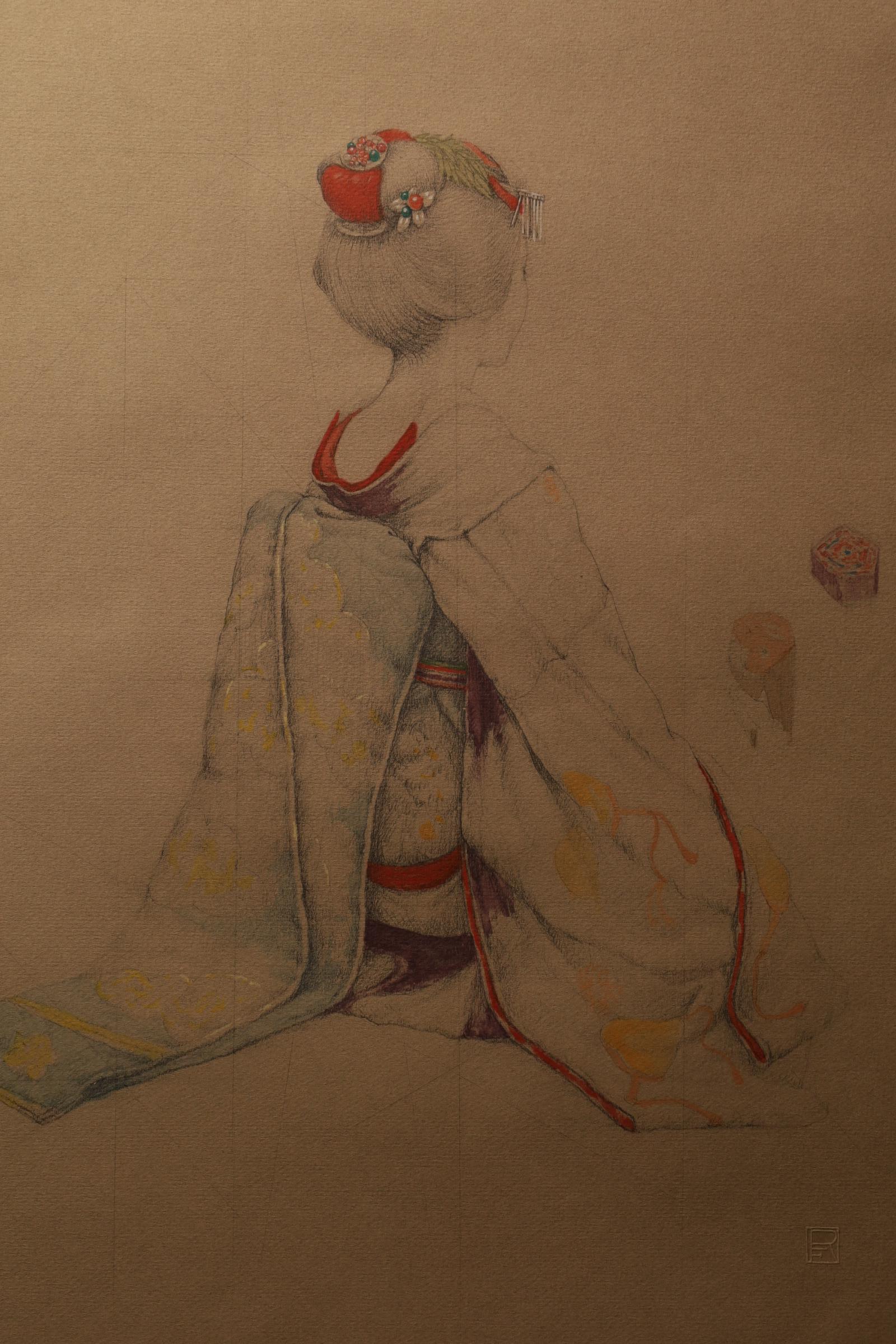 Large Collotype Print by Ryunosuke Fukui 'from 