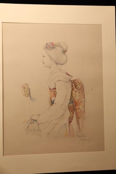 Large Collotype Print by Ryunosuke Fukui 'from "Maiko" Series' - print no 8