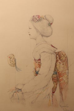 Large Collotype Print by Ryunosuke Fukui 'from "Maiko" Series' - print no 8