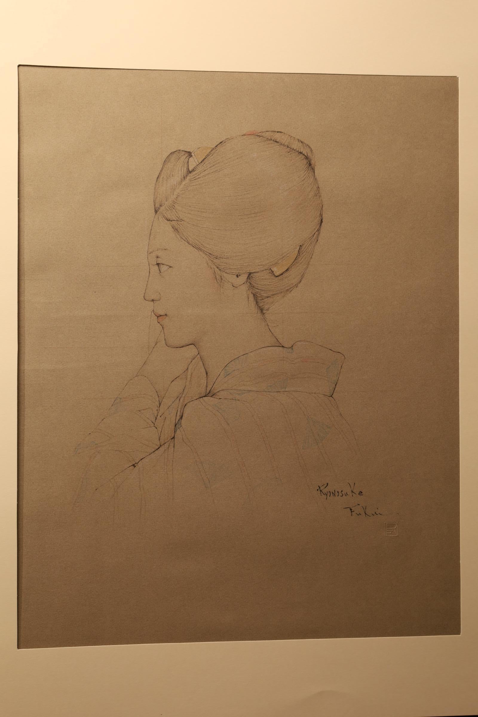 Une grande estampe créée par Ryunosuke Fukui, un artiste moderniste japonais très acclamé qui a vécu entre 1923 et 1986. L'art de Fukui a été exposé dans de nombreux musées et galeries prestigieux, et ses œuvres font partie de la collection