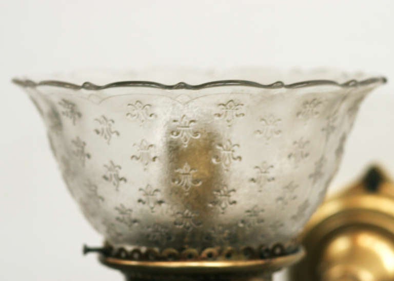 Large Colonial Style Hurricane Wall Lamp, Pair In Excellent Condition In Van Nuys, CA
