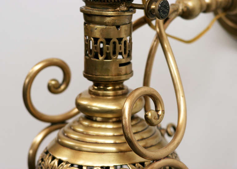 19th Century Large Colonial Style Hurricane Wall Lamp, Pair