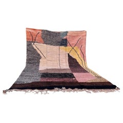 Large Colorblocked Abstract Modern Moroccan Beni M'Rirt Handwoven Wool Rug