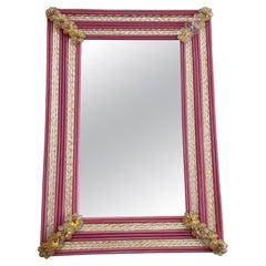 Large Colored Murano glass Wall Mirror attributed to "Fratelli Toso", 1950s