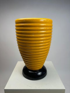 Large colorful Art Deco vase, umbrella stand and flower holder, 1930s