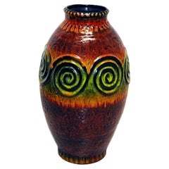 Large colorful Ceramic Retro vase West Germany 1970s