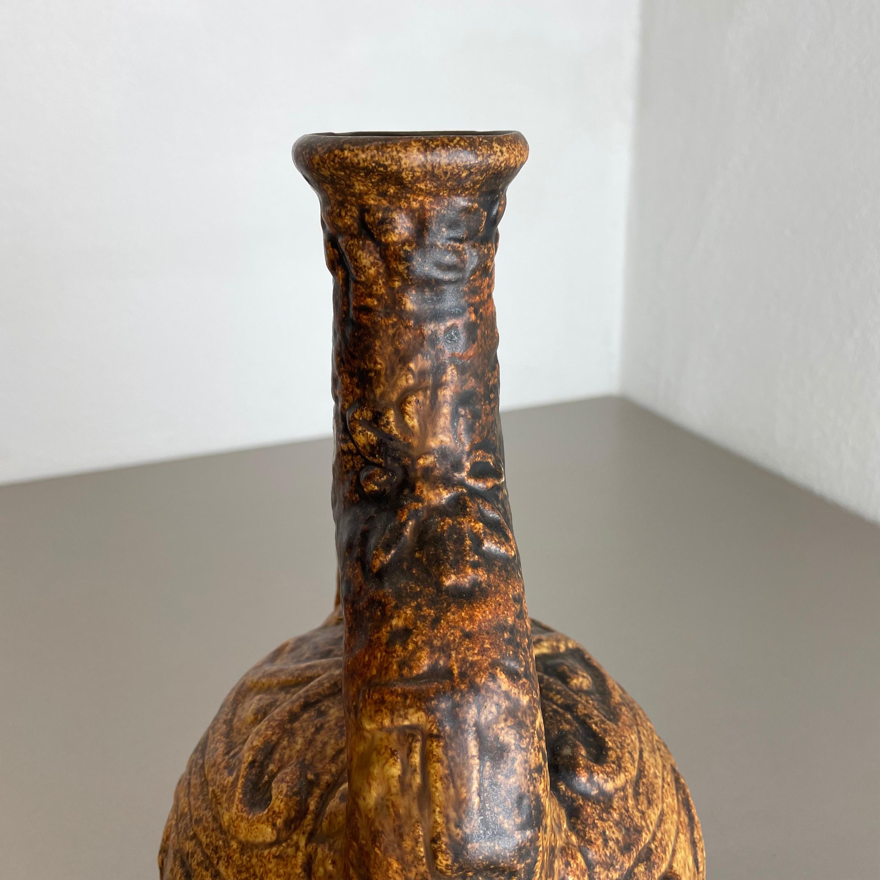 Große farbenfrohe Fat Lava-Keramik „Maya Tiki“ Vase von Jasba Ceramics, Deutschland 1970 im Angebot 7