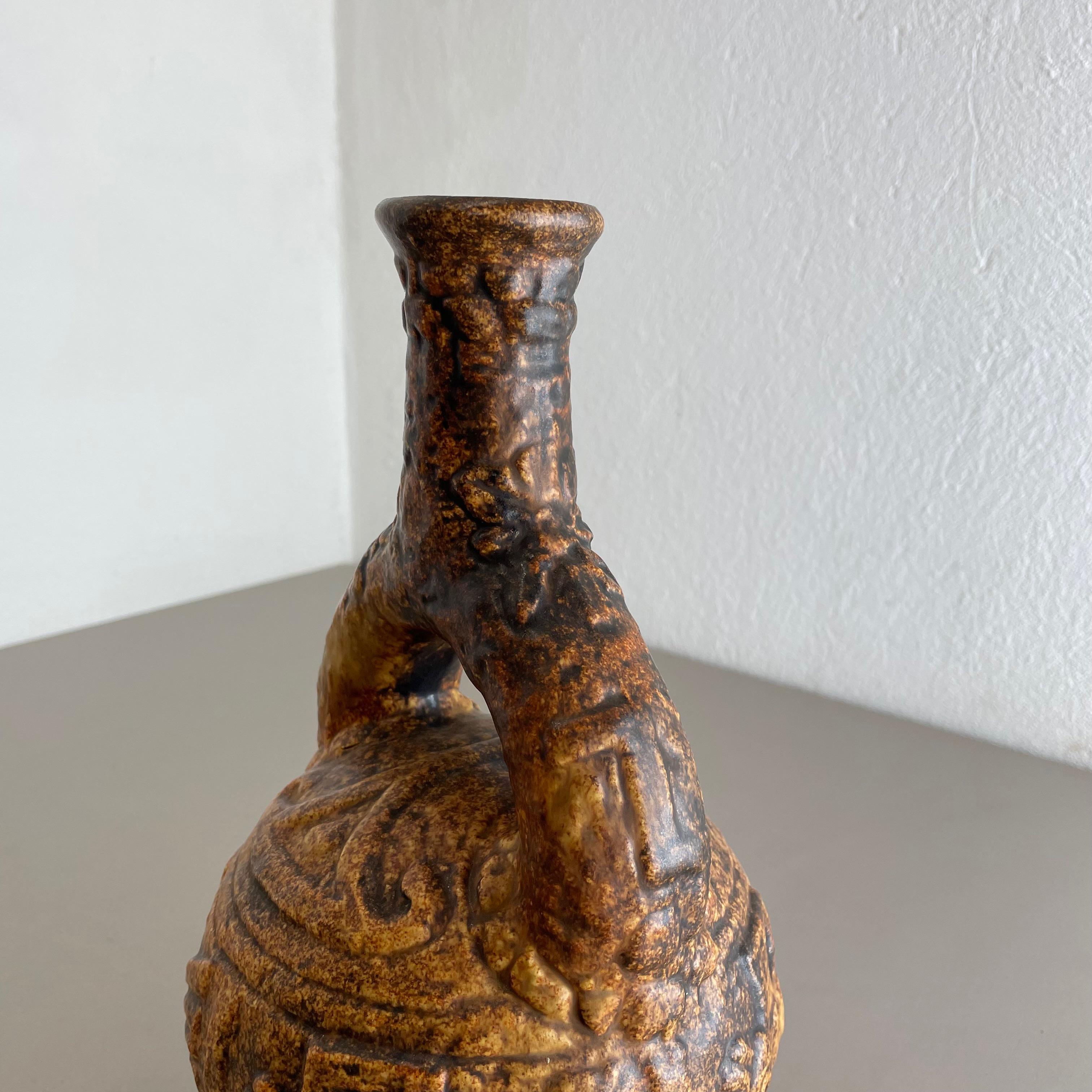 Große farbenfrohe Fat Lava-Keramik „Maya Tiki“ Vase von Jasba Ceramics, Deutschland 1970 im Angebot 9