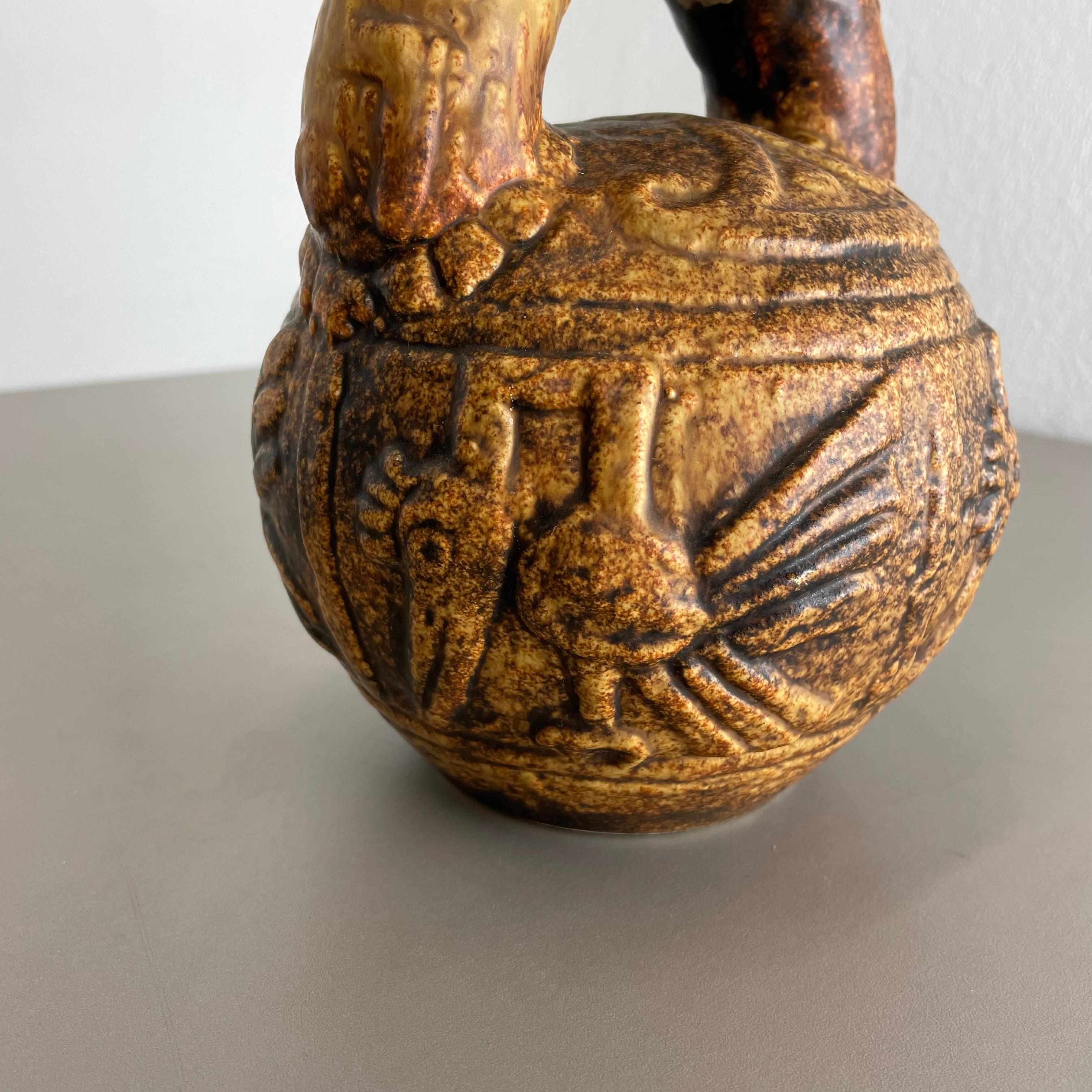 Große farbenfrohe Fat Lava-Keramik „Maya Tiki“ Vase von Jasba Ceramics, Deutschland 1970 im Angebot 1
