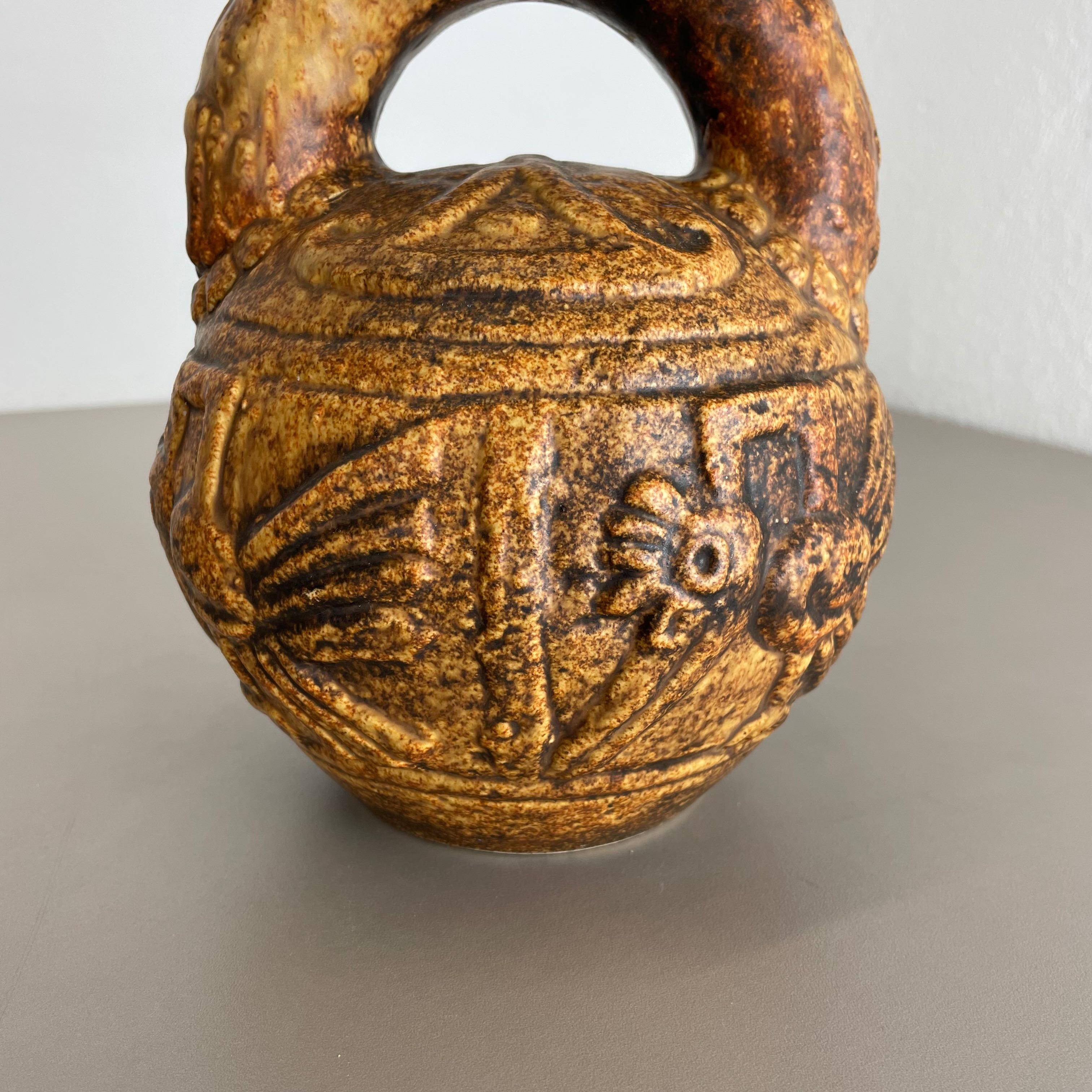 Céramique Grand vase coloré en poterie de lave grasse Maya Tiki de Jasba Ceramics, Allemagne, 1970 en vente