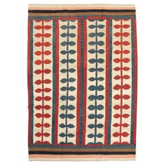 Large Colorful Flat-Weave Rug