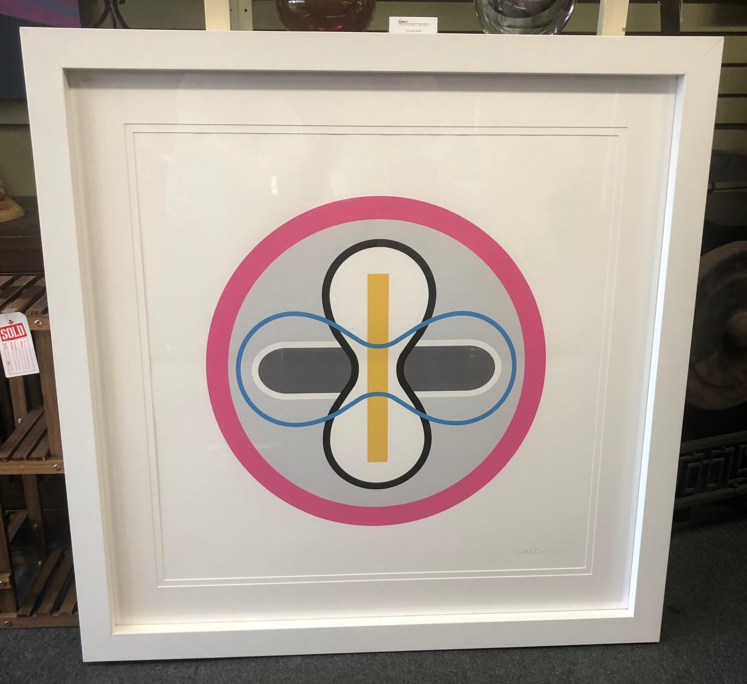 Modern Large Colorful Geometric Lithograph Signed and Numbered by Karim Rashid For Sale