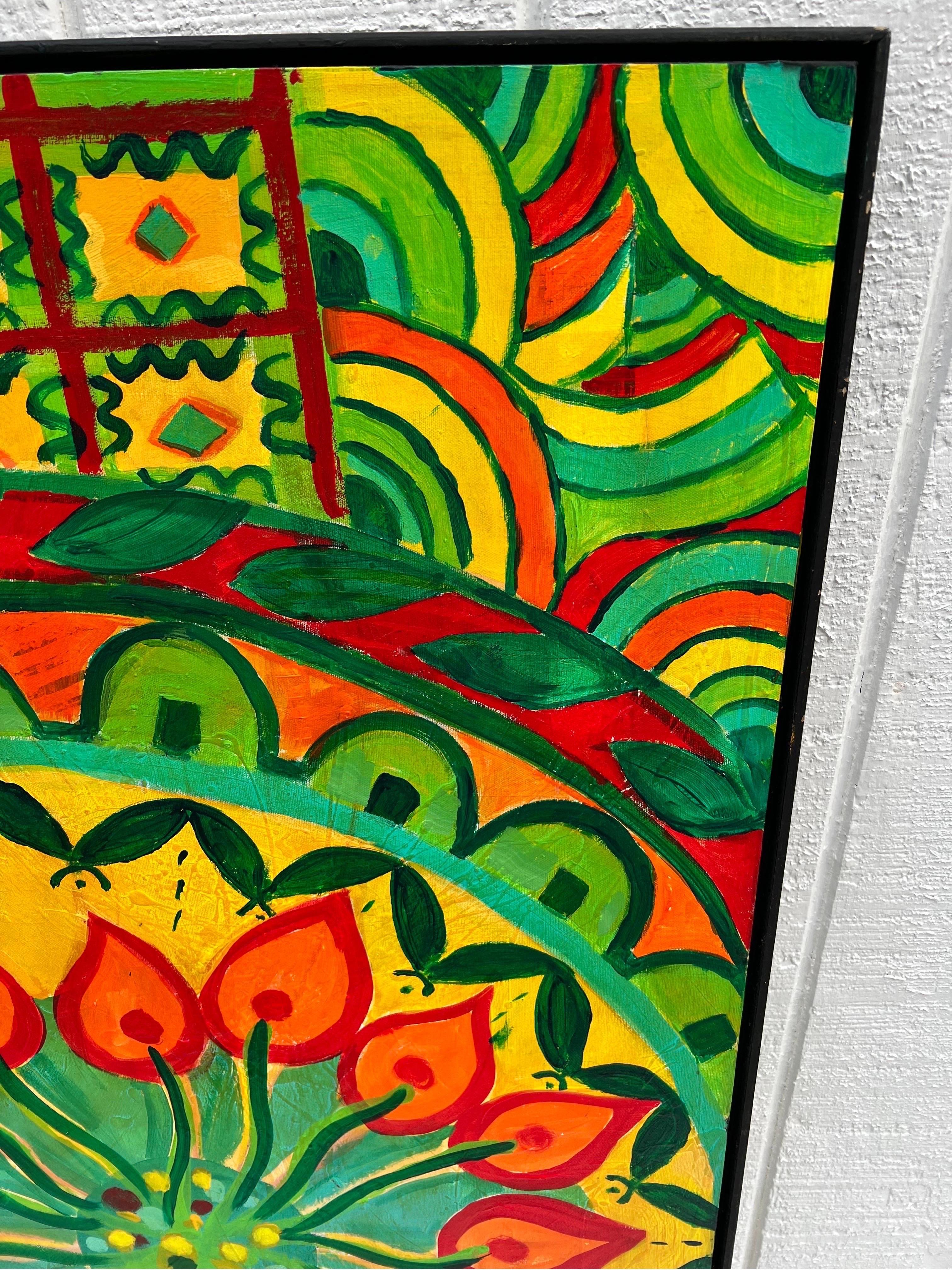 Grande dipinto meditativo colorato Greene & Greene di Carol Bertrand in vendita 1