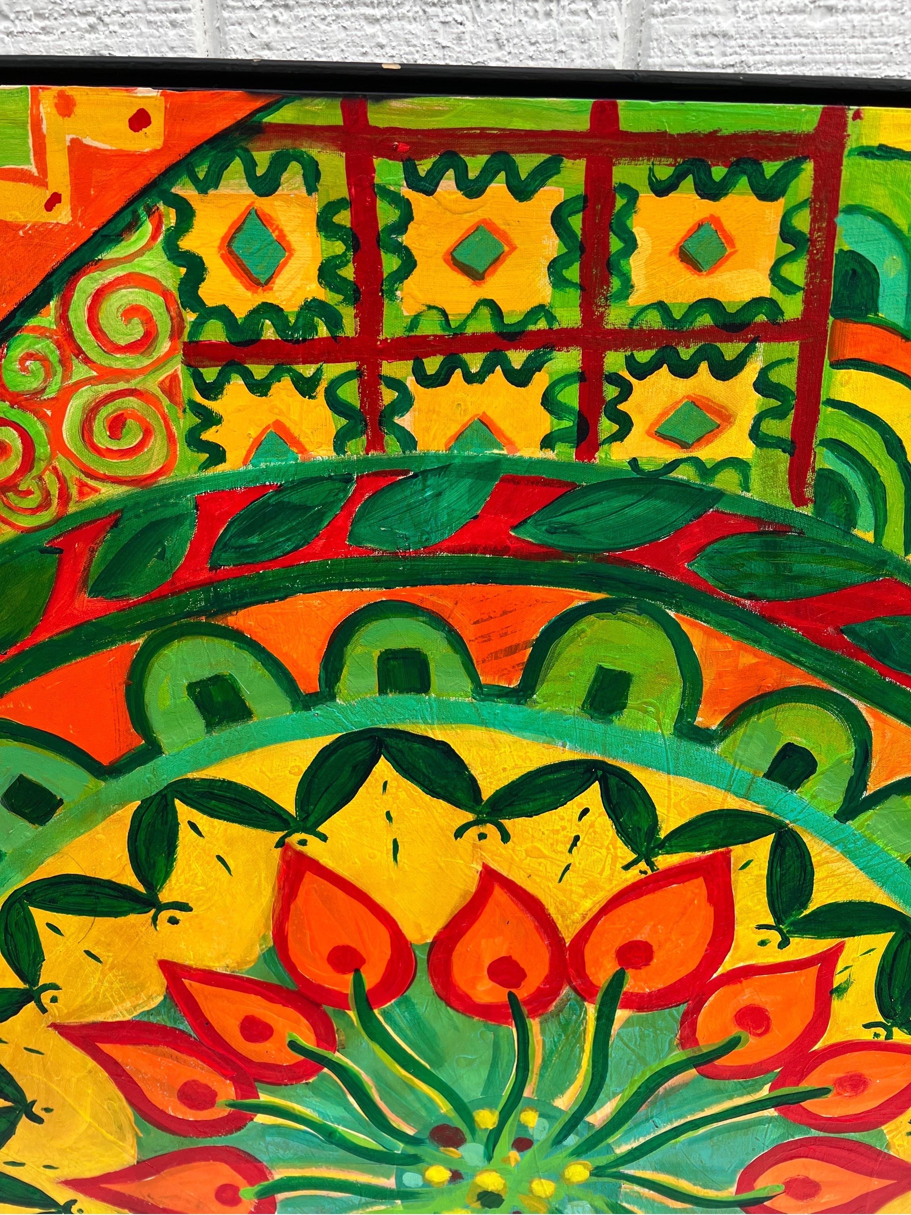 Grande dipinto meditativo colorato Greene & Greene di Carol Bertrand in vendita 2