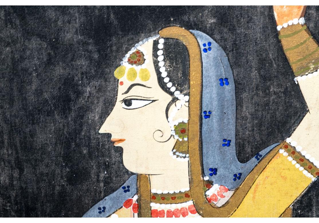 Grande et colorée peinture indienne de Pichwai sur tissu en vente 2