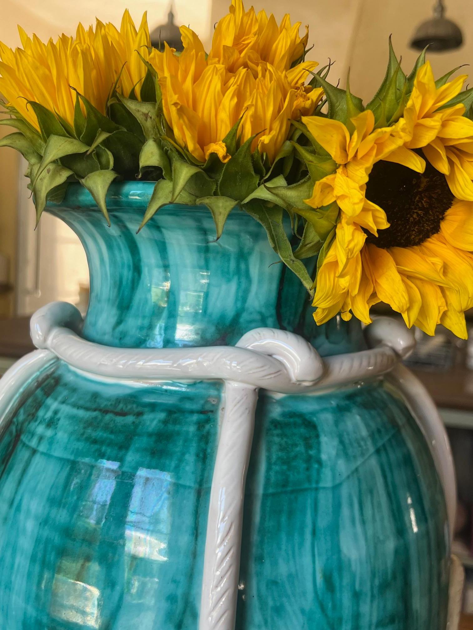 Große bunte italienische Majolika-Vase im Angebot 2