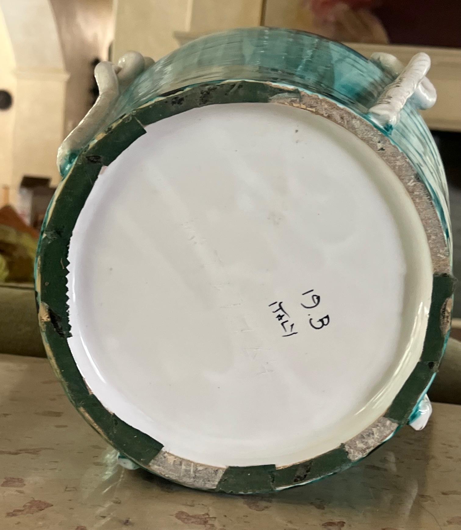 Große bunte italienische Majolika-Vase im Angebot 8