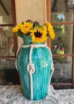 Large Colorful Italian Majolica Vase
