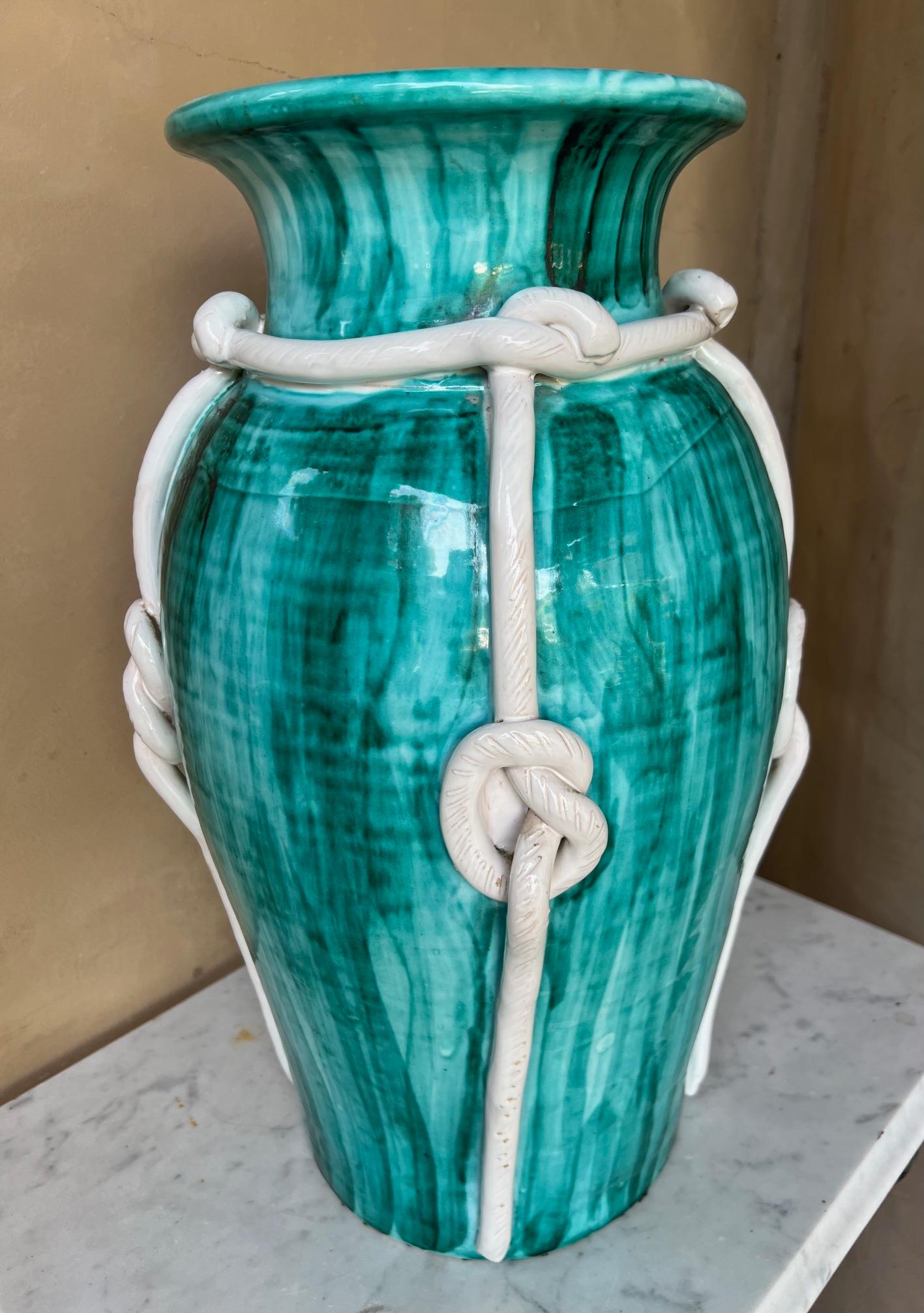 Große bunte italienische Majolika-Vase (Keramik) im Angebot