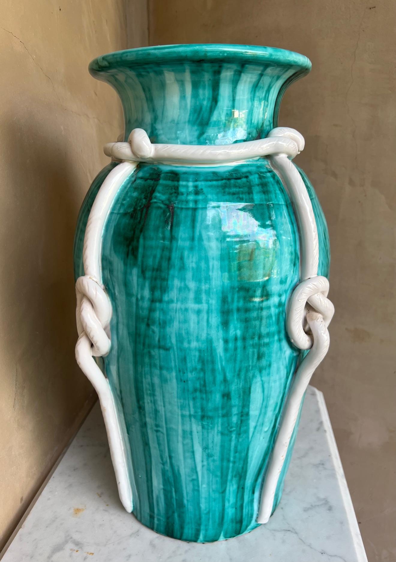 Große bunte italienische Majolika-Vase im Angebot 1