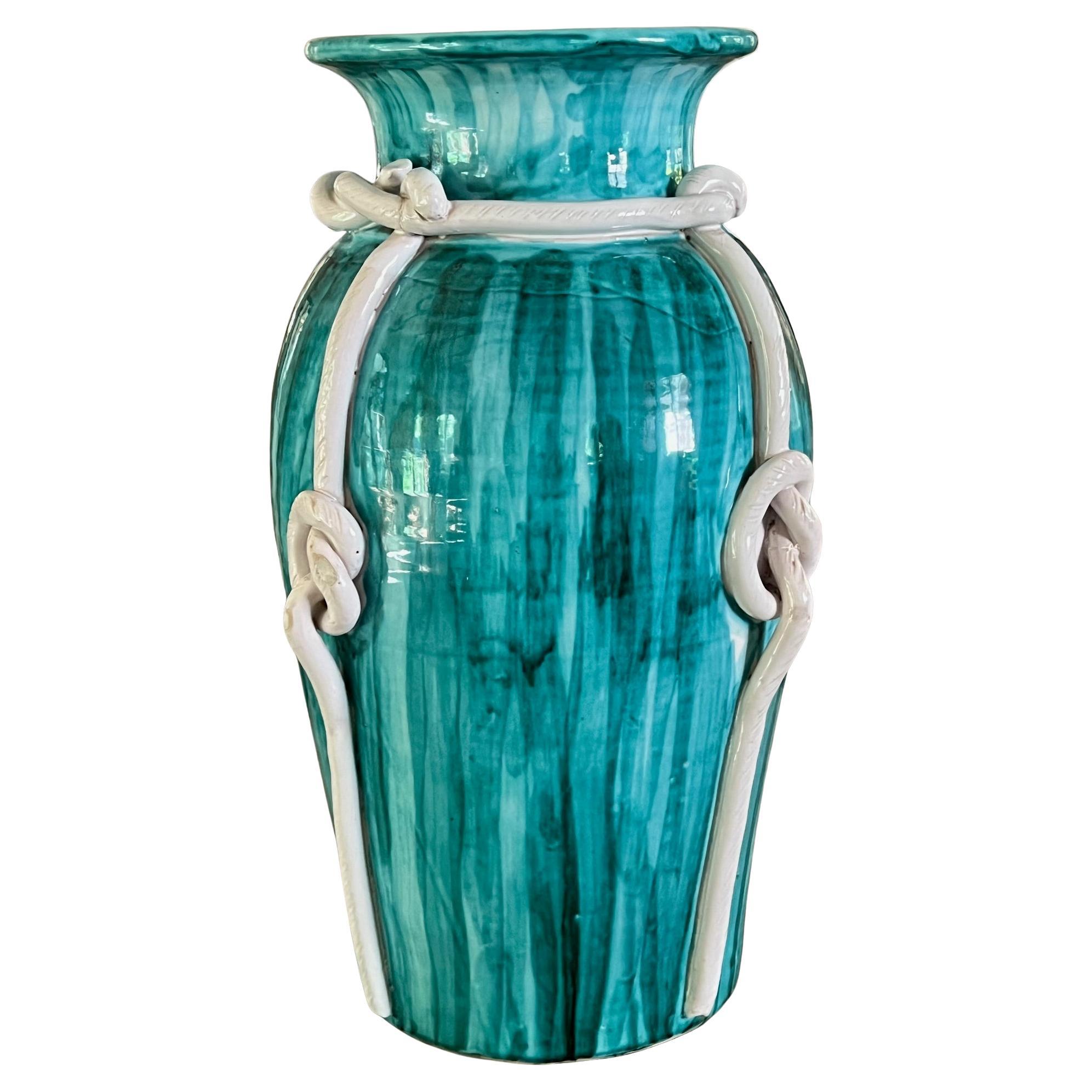 Große bunte italienische Majolika-Vase im Angebot