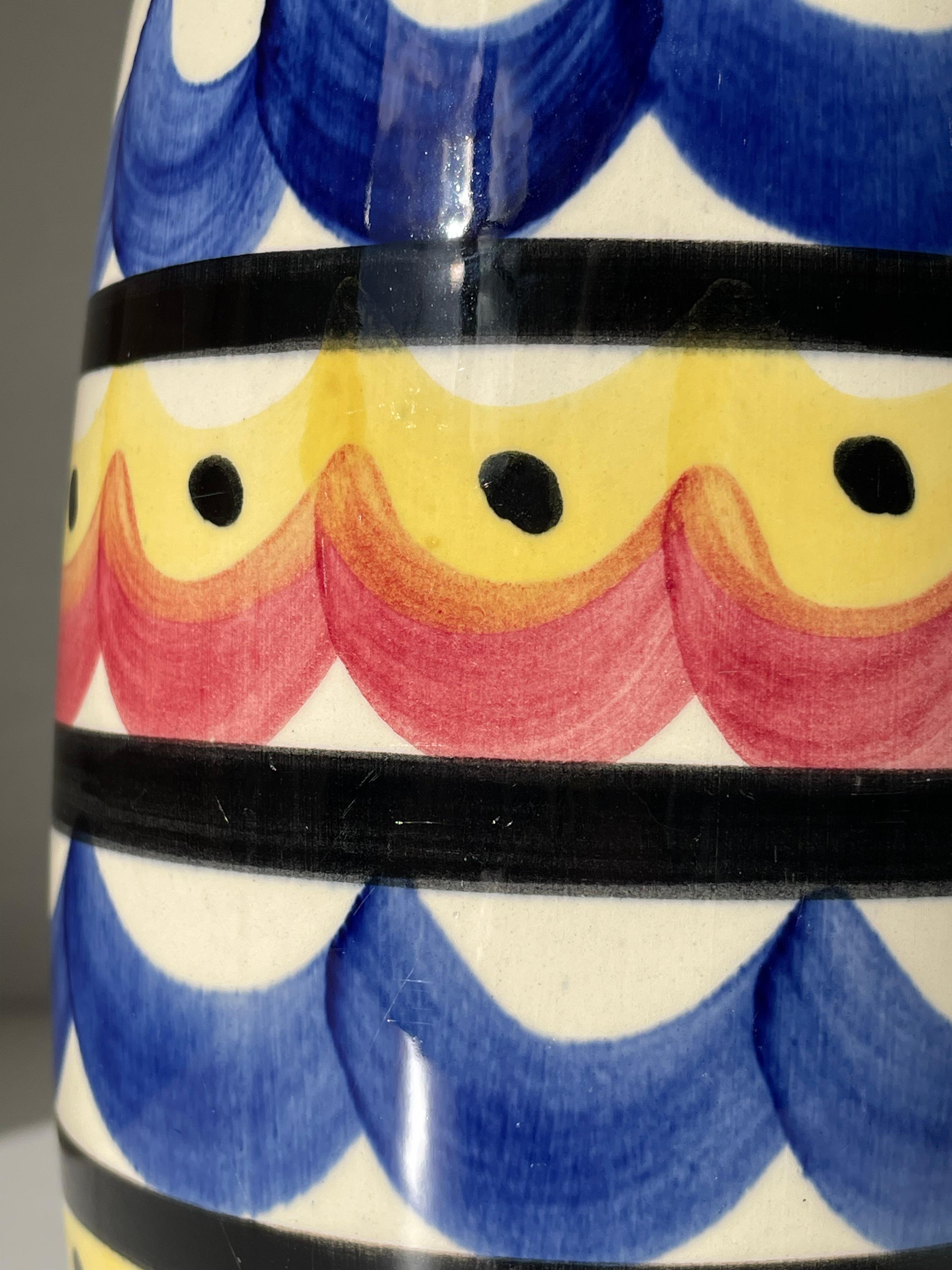 German Large Strehla Colorful Maximalist Vase by Strehla, 1970s For Sale