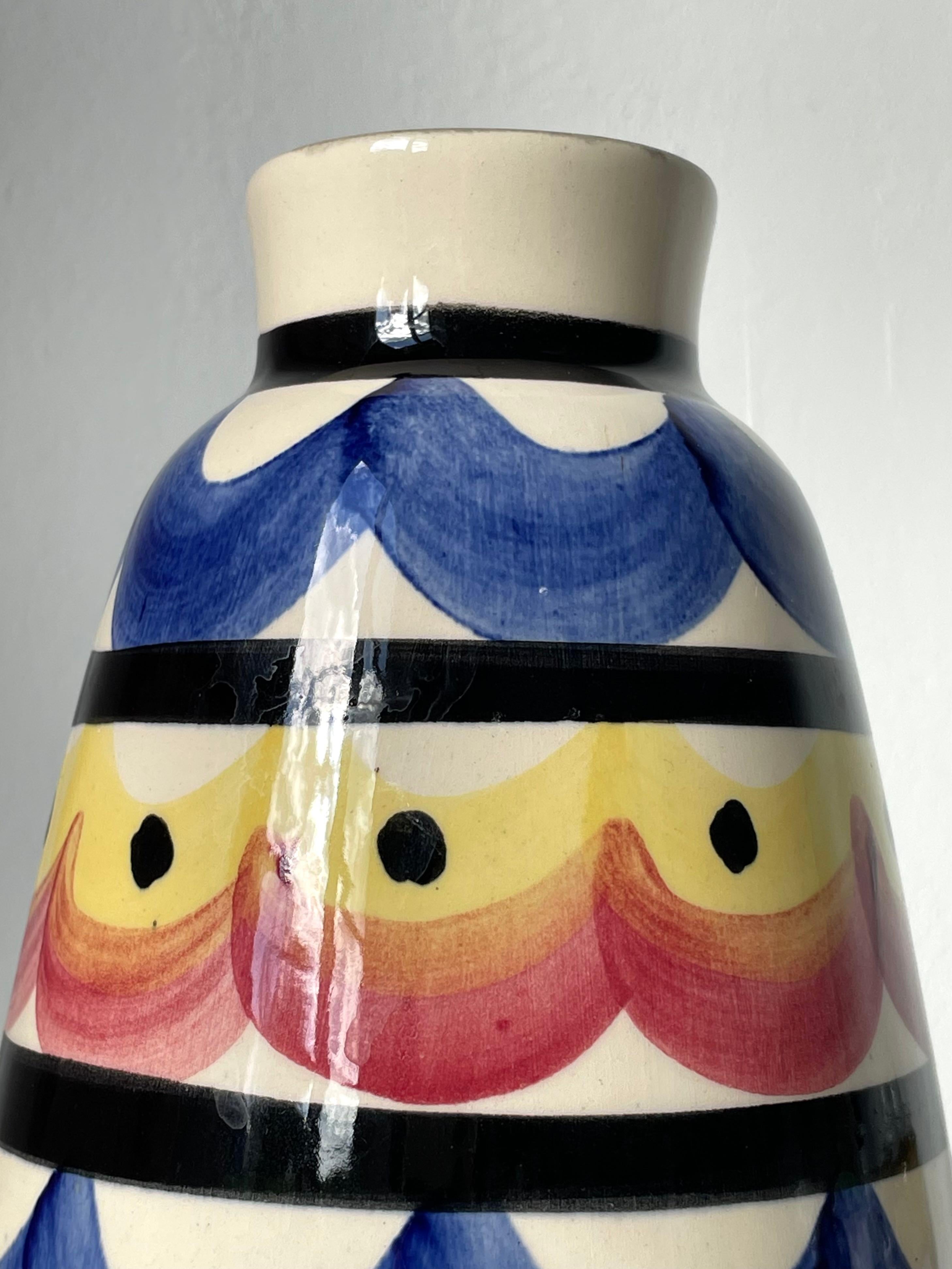 Large Strehla Colorful Maximalist Vase by Strehla, 1970s In Good Condition For Sale In Copenhagen, DK
