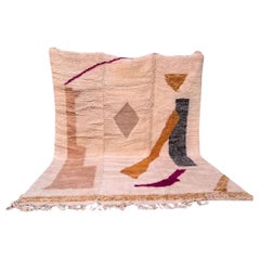 Grand tapis marocain coloré Beni M'Rirt tissé à la main avec des formes abstraites