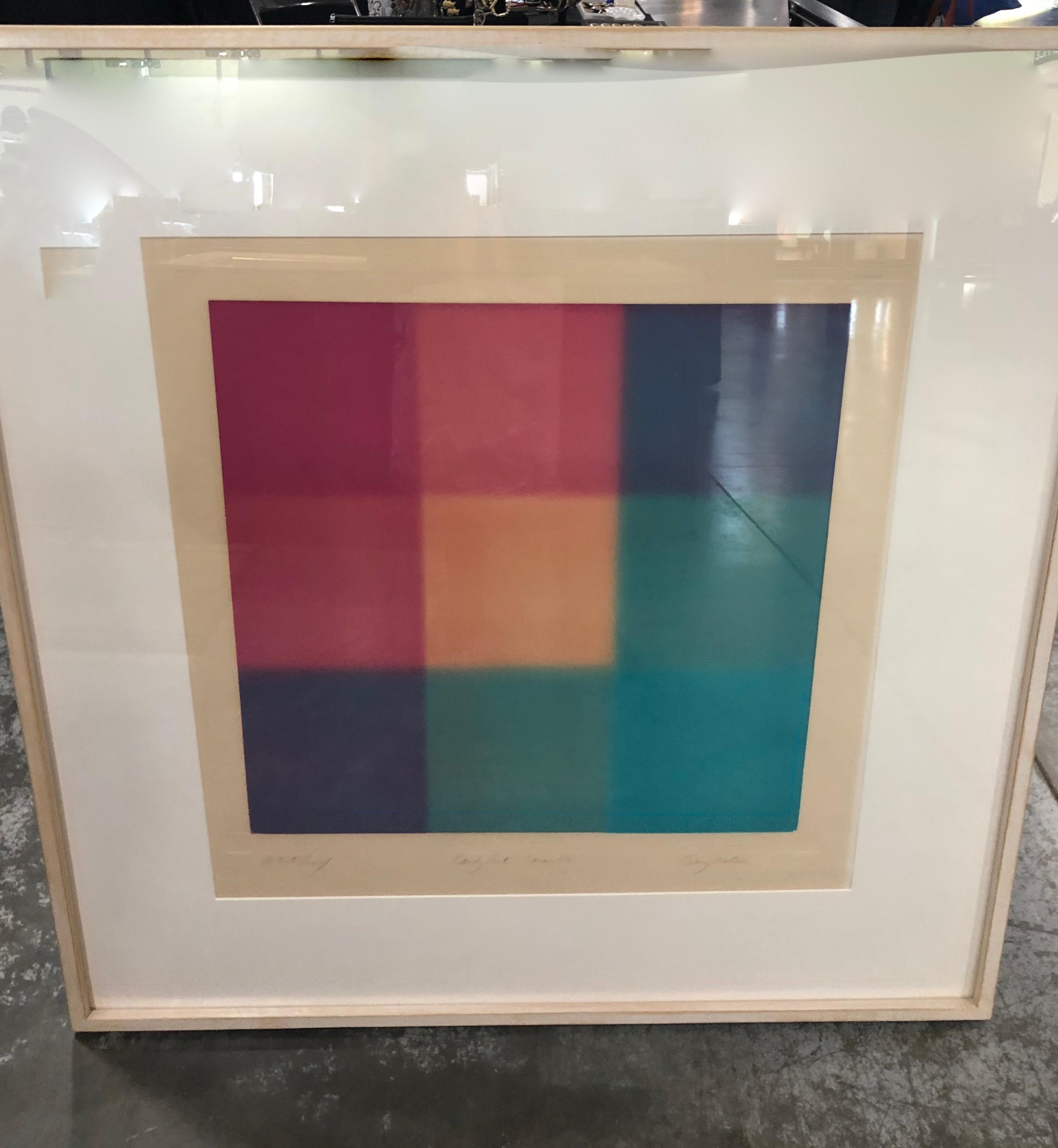 Mid-Century Modern Large Colorful Signed and Titled Artist Proof Print by Barry Nelson